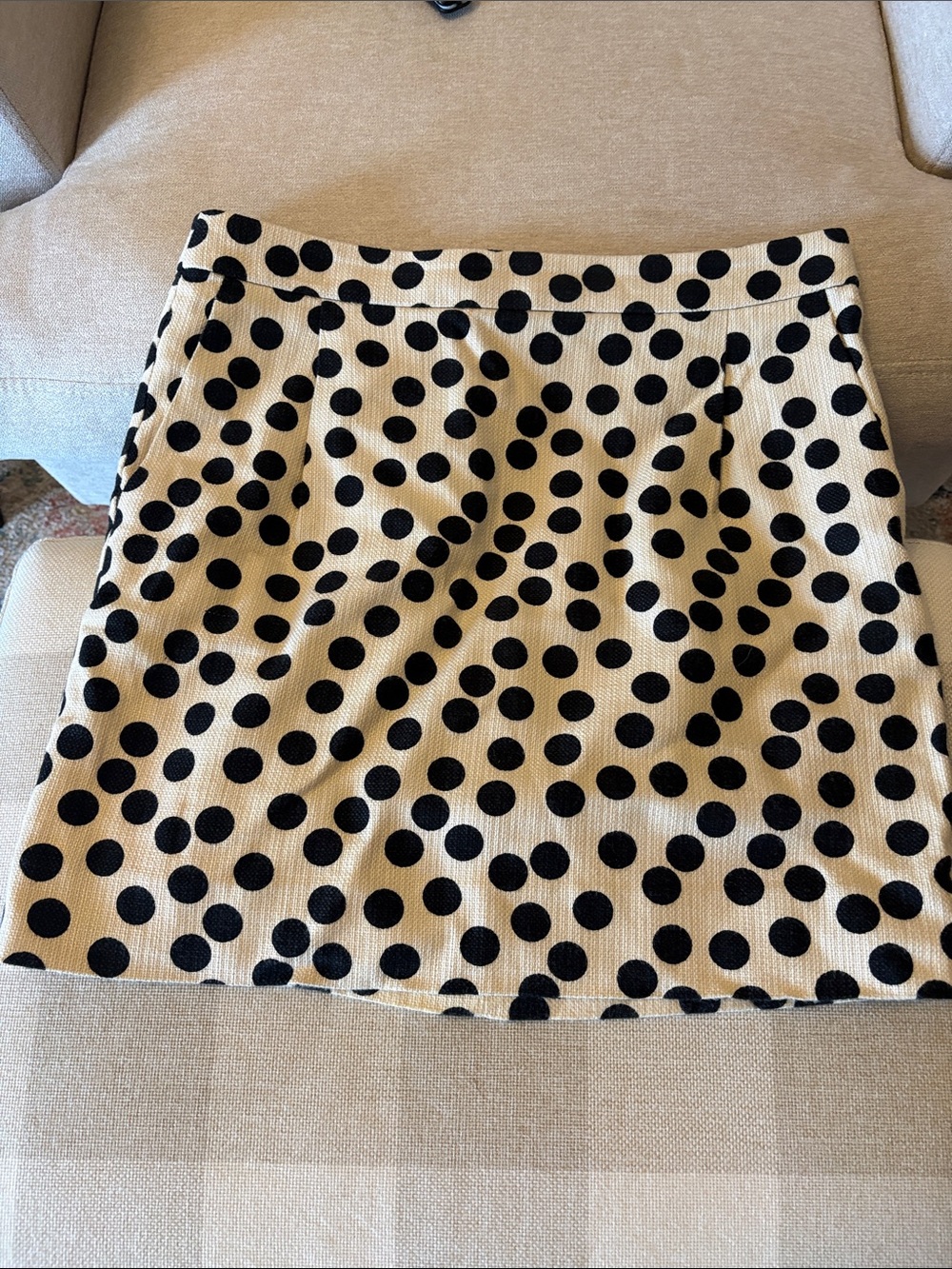 J. Crew Black Polka Dot Mini Skirt on Cream